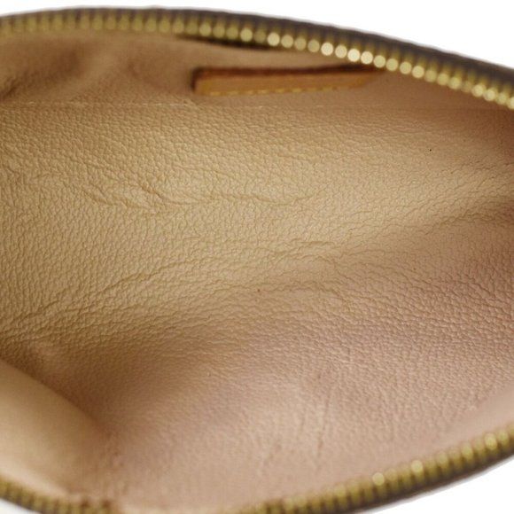AUTH LOUIS VUITTON Pochette Cosmetic Pouch Bag Monogram Leather Brown - Picture 8 of 10